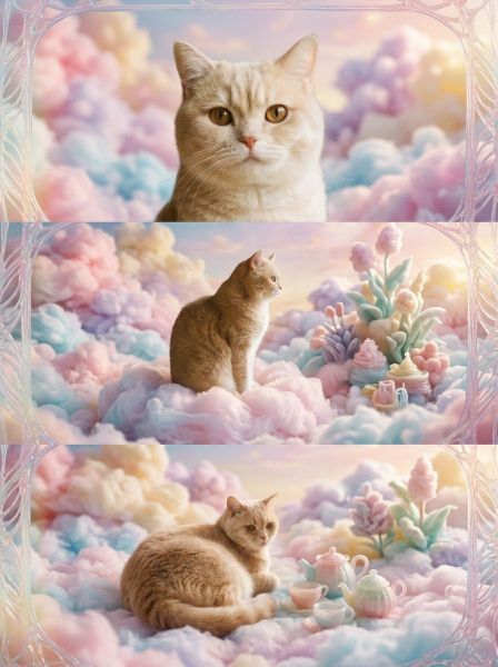 Cotton Candy Land for Furbaby — AI photo extension by Venus Wong on FRAW