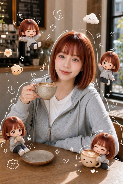 Photo with Mini-Me — AI photo extension by Candice on FRAW